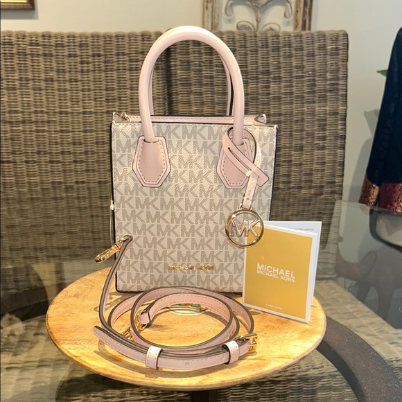 Michael Kors Beige and Pink Mini Crossbody Bag - Picture 2 of 6
